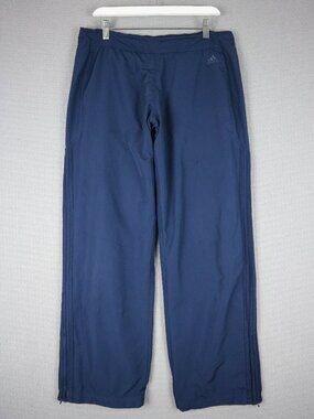 Adidas Straight Cut Vintage Navy Nylon Pants Womens Large